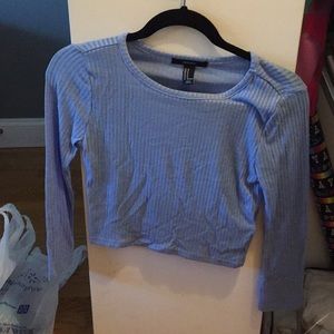 Never worn blue ribbed top